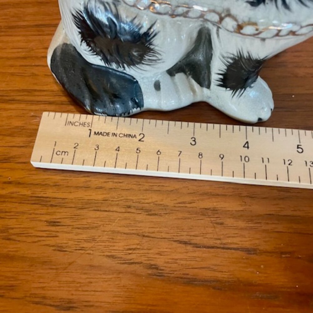 Vintage Staffordshire Blk & Wht Spaniel Dog Figurine - Picture 11 of 11